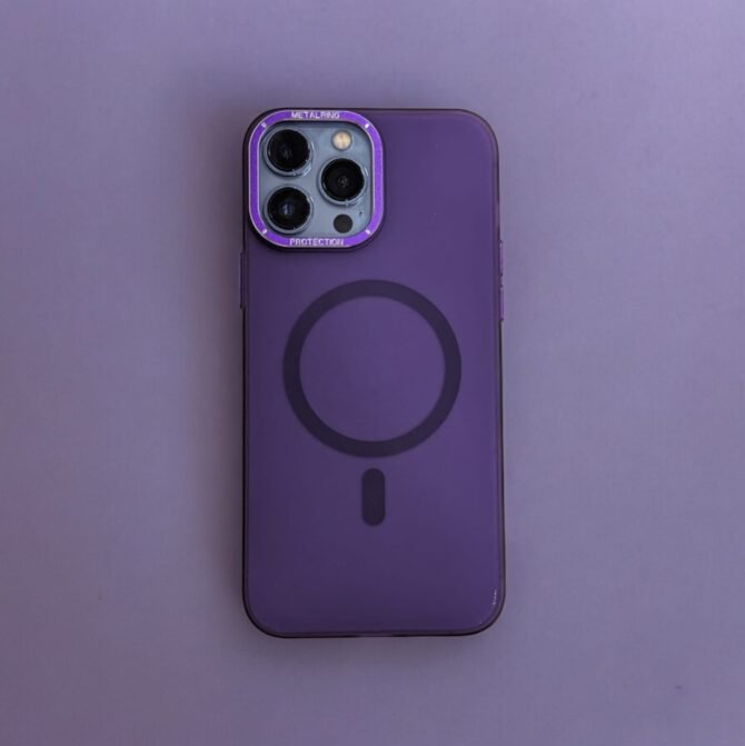 Purple MagSafe Case with Metal Ring